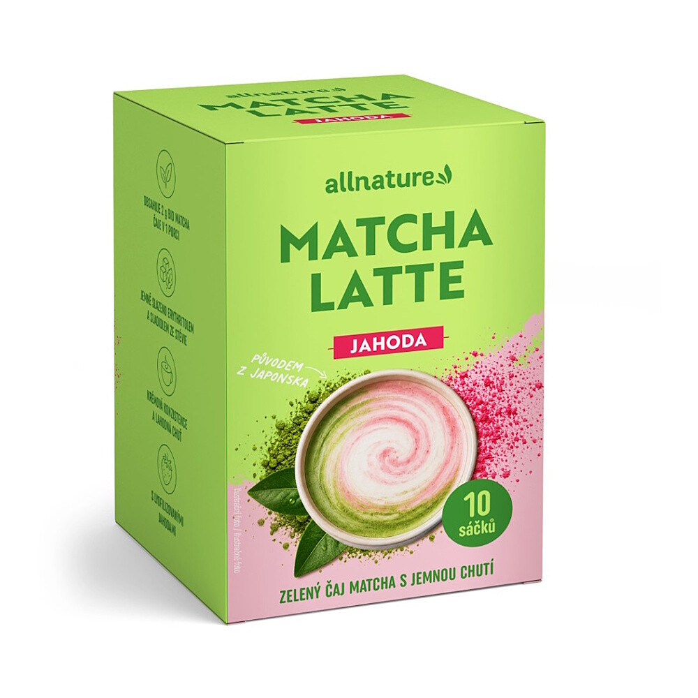 ALLNATURE Matcha latte jahoda 10 sáčků