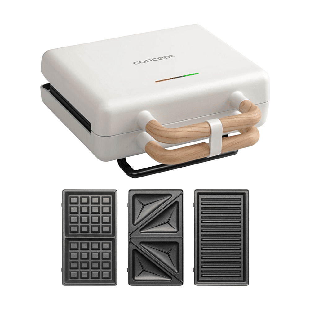 CONCEPT Toustovač 3v1 s vyměnitelnými deskami SV3090 800 W bílá