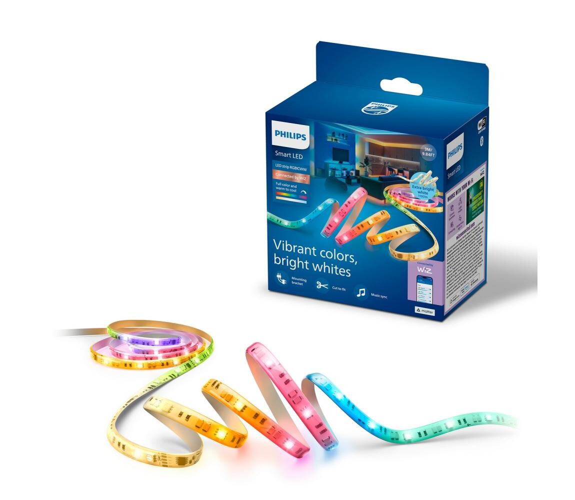 Philips - LED RGBIC Stmívat. pásek SMART STRIP 3m LED/13W/230V 2700/6500K Wi-Fi 8719514866676