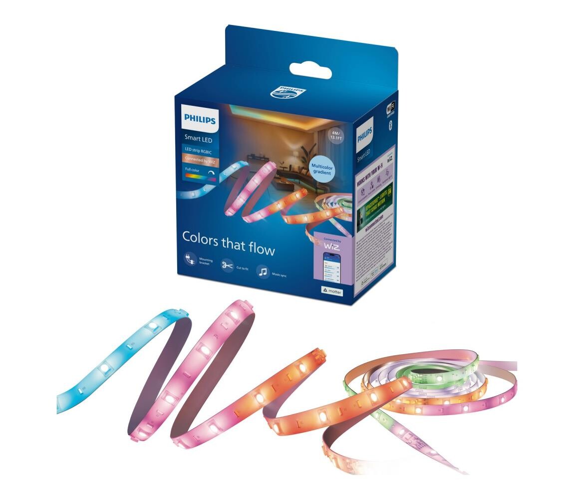 Philips - LED RGBIC Stmívat. pásek SMART STRIP 4m LED/12W/230V 2700/6500K Wi-Fi 8721103159625