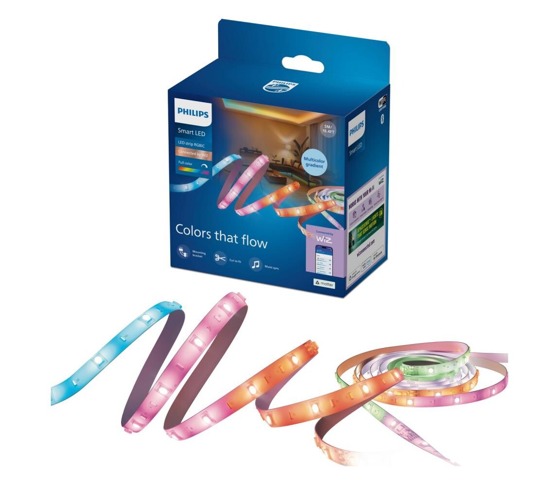 Philips -LED RGBIC Stmívat. pásek SMART STRIP 2x5m LED/21W/230V 2700/6500K Wi-Fi 8721103159649