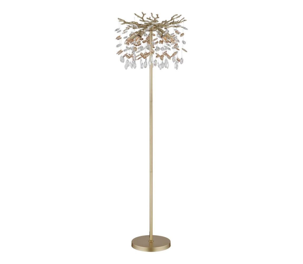 Globo 64138SG - Stojací lampa QUEENA 5xE14/40W/230V zlatá 64138SG