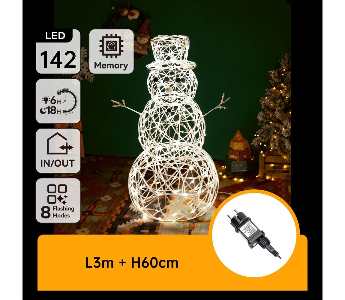 B.V. -LED Venkovní vánoční dekorace LED/3,6W/31/230V 2700K 60cm IP44 sněhulák B10303K6H