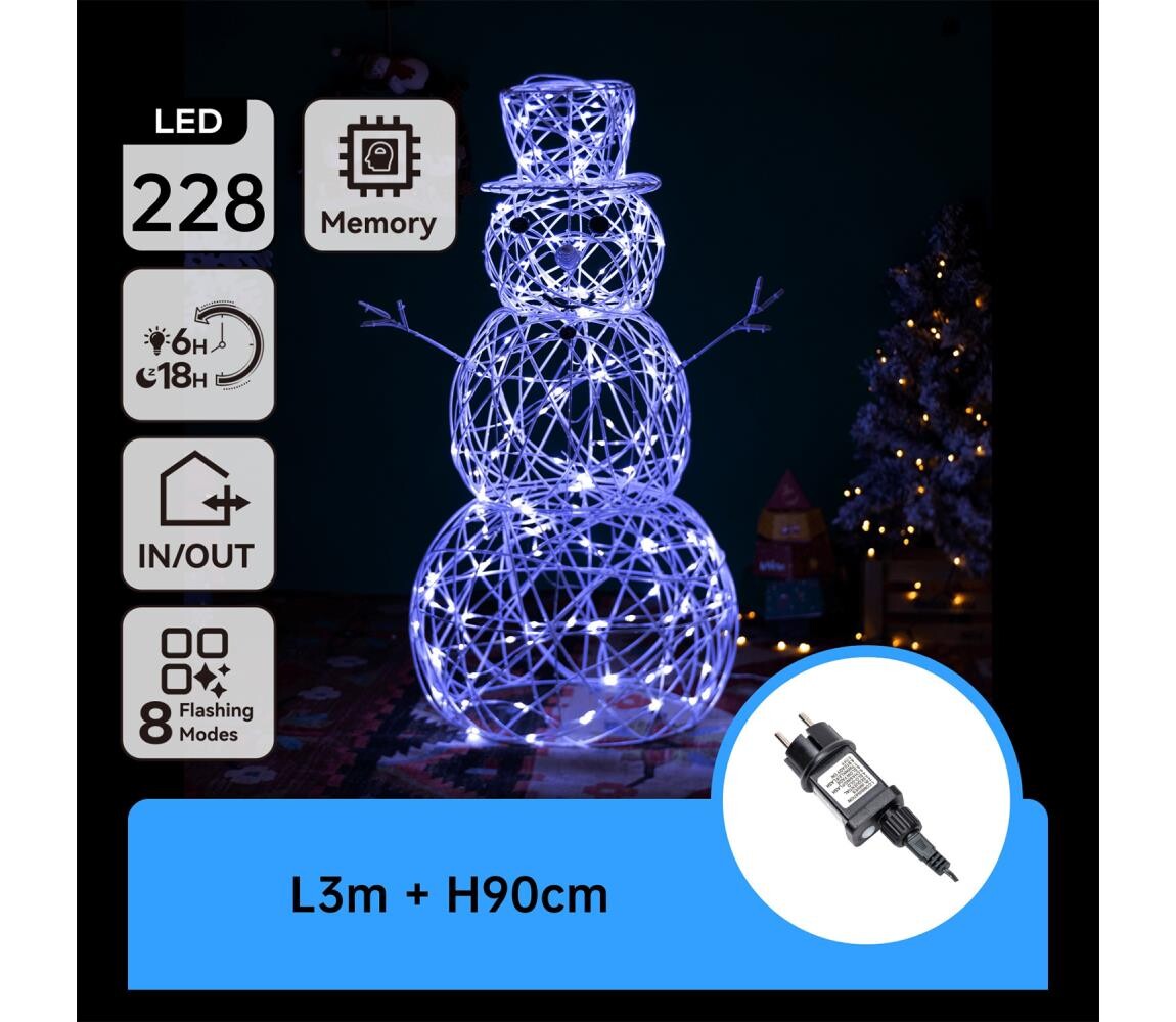 B.V. -LED Venkovní vánoční dekorace LED/3,6W/31/230V 6500K 90cm IP44 sněhulák B10303KW6