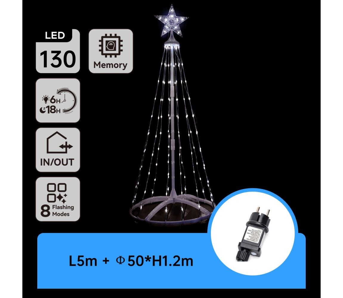 B.V.  - LED Venkovní vánoční dekorace LED/3,6W/230V 120 cm IP44 studená bílá B10303KW1