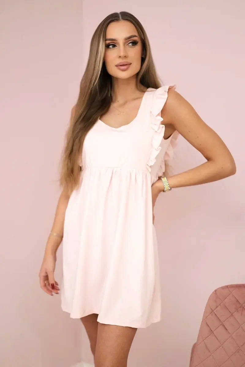 Kesi Šaty s volánky na bocích tmavě růžové
