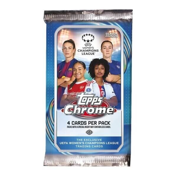 2025-2026 Topps Chrome Soccer UEFA Women's Champions League Hobby Balíček - fotbalové karty