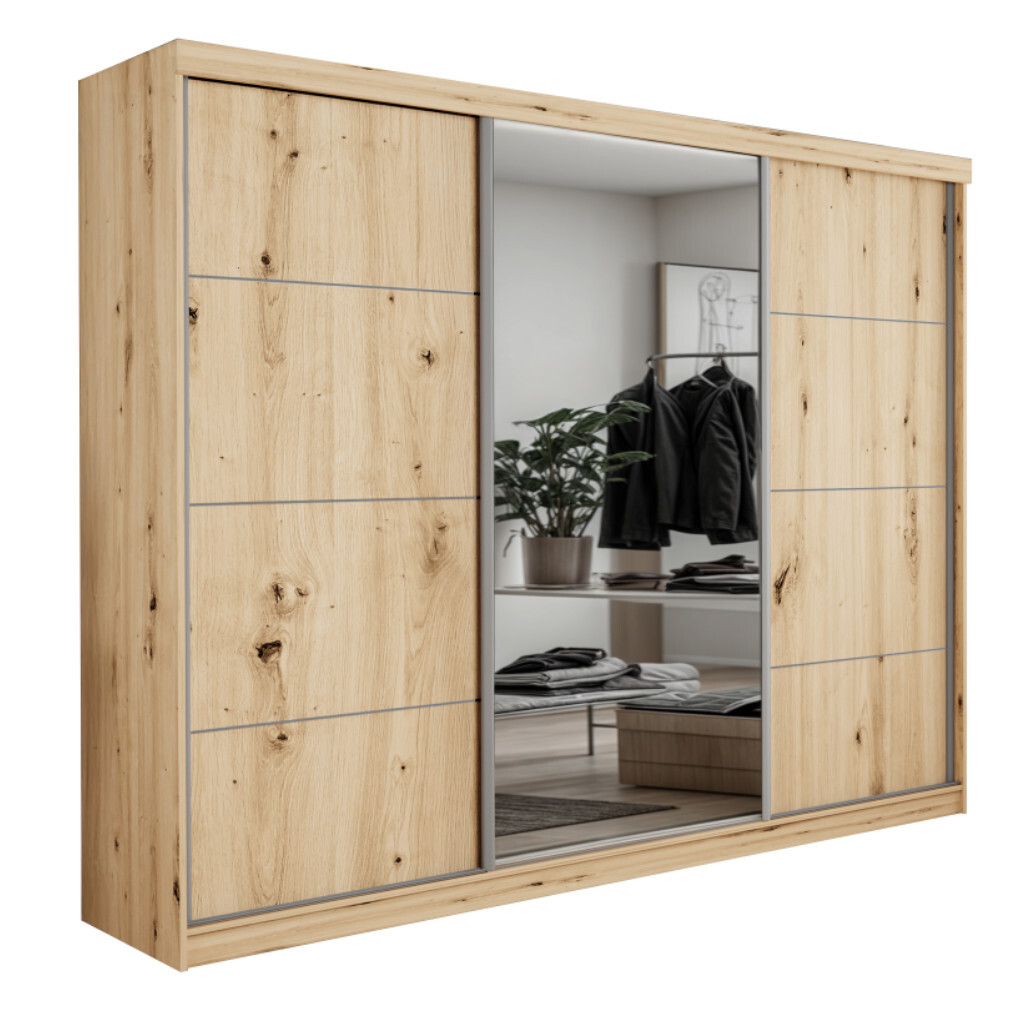 ARK Šatní skříň se zrcadlem PALMINO, 250 cm