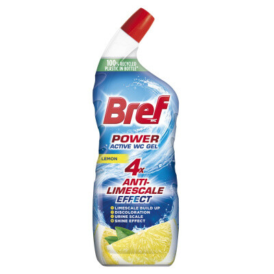 Bref WC gel Power Aktiv Gel Lemon s osvěžovačem, 750 ml