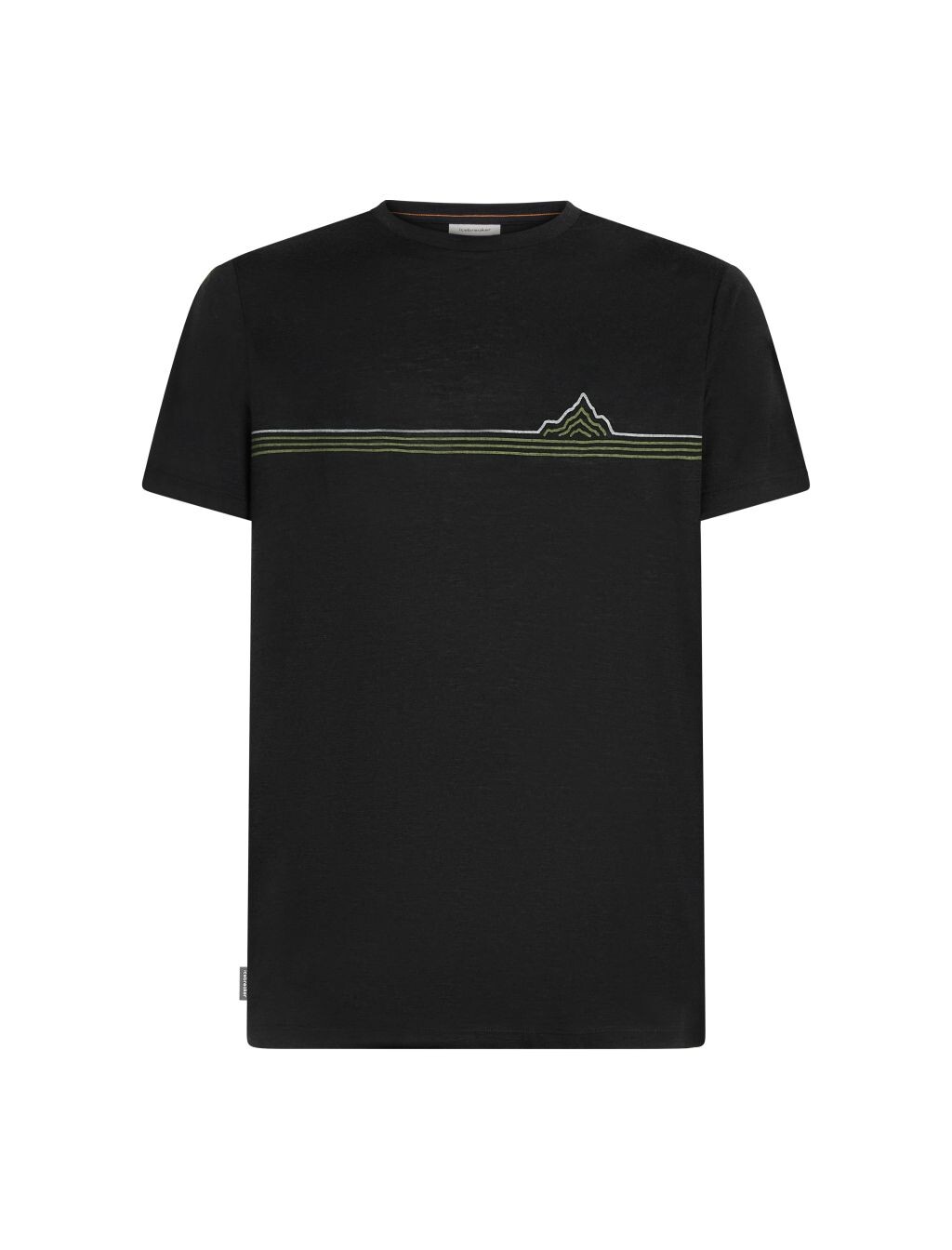 ICEBREAKER Mens Merino 150 Tech Lite SS Tee Range Stripes, Black (vzorek) velikost: M