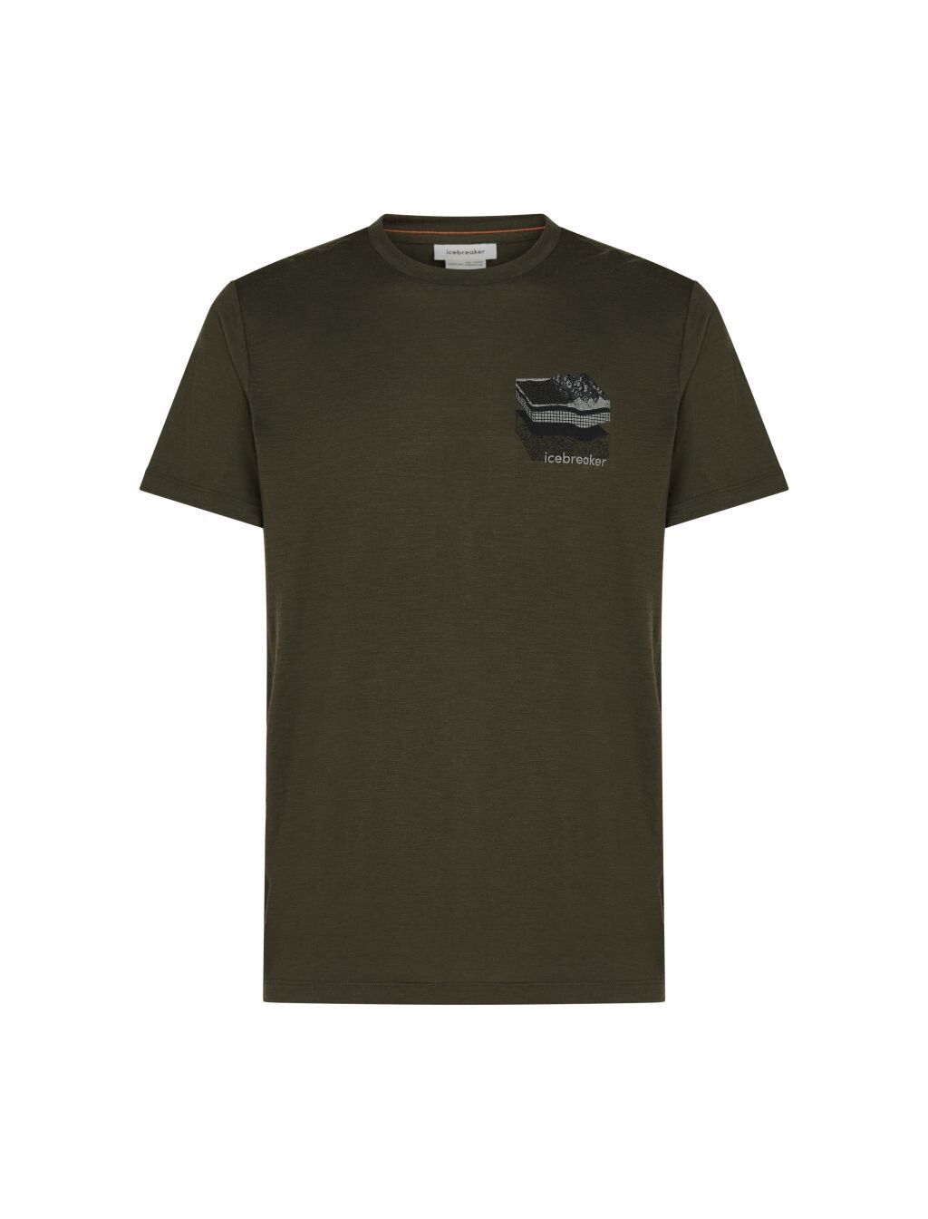 ICEBREAKER Mens Merino 150 Tech Lite SS Tee Evolving Lay, Dark Loden (vzorek) velikost: M