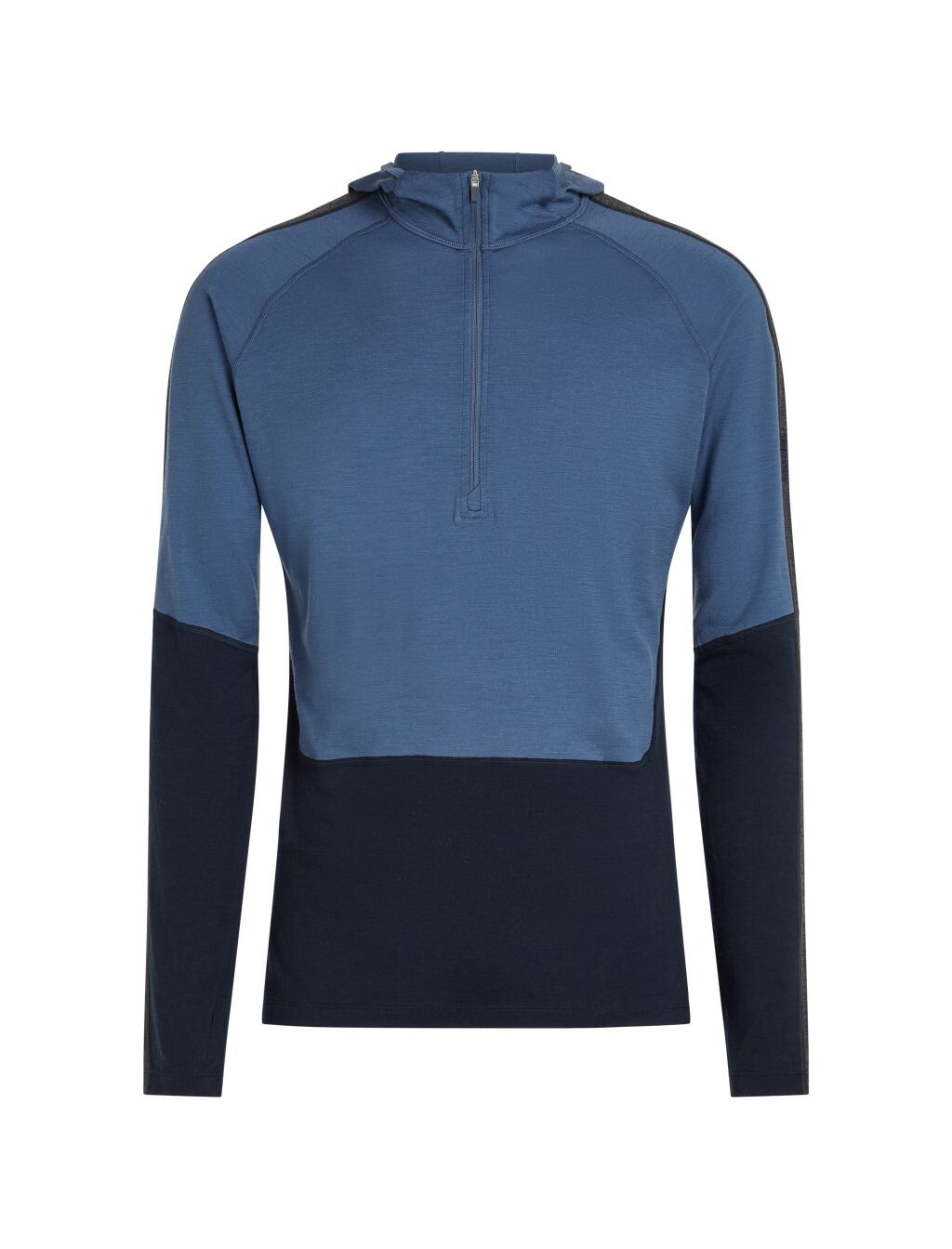 ICEBREAKER Mens Merino 200 Oasis+ LS Half Zip Hoodie, Midninavy/Dawn/JetHeather/Cb (vzorek) velikost: M