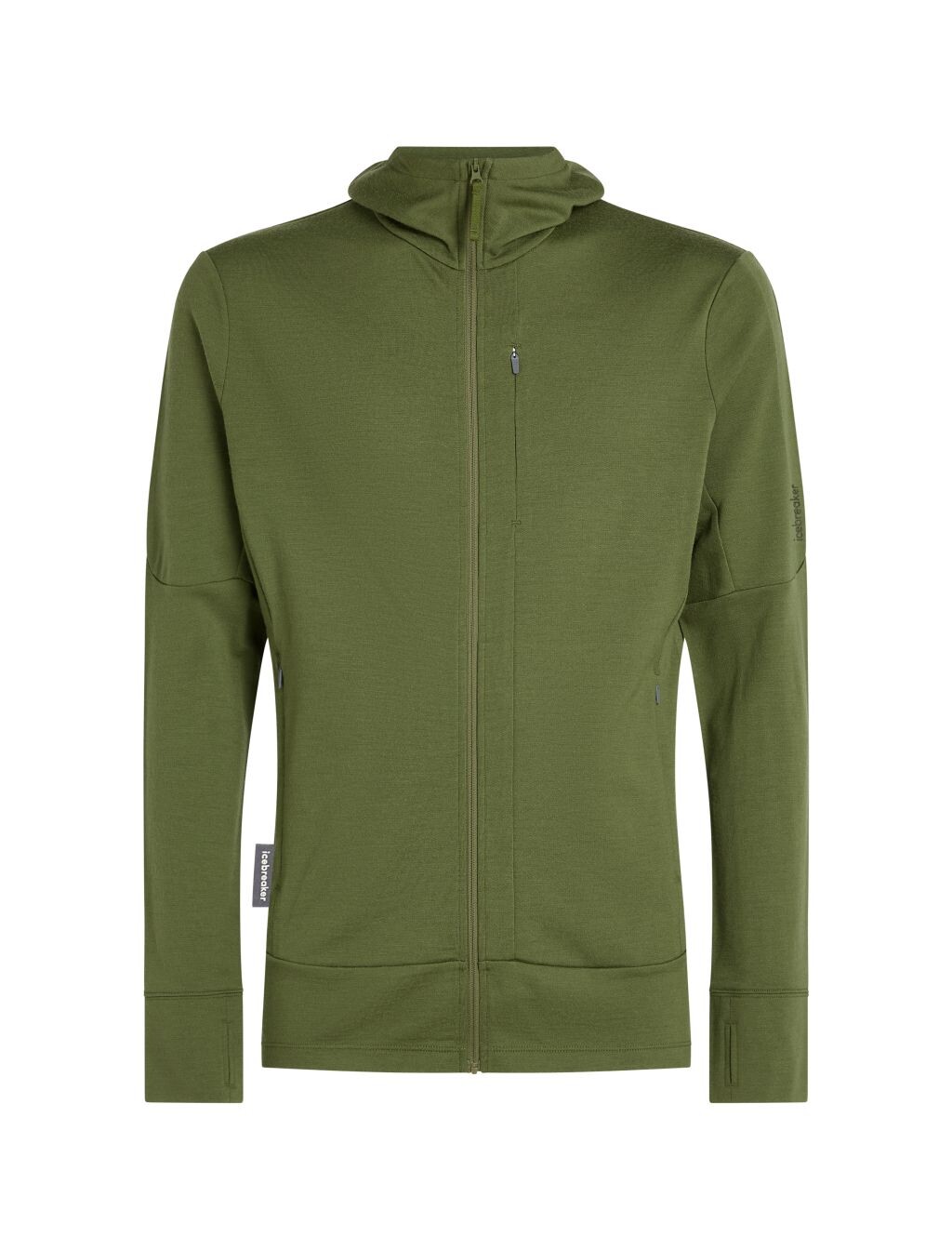 ICEBREAKER Mens Merino 260 Quantum IV LS Zip Hood, Sphagnum (vzorek) velikost: M