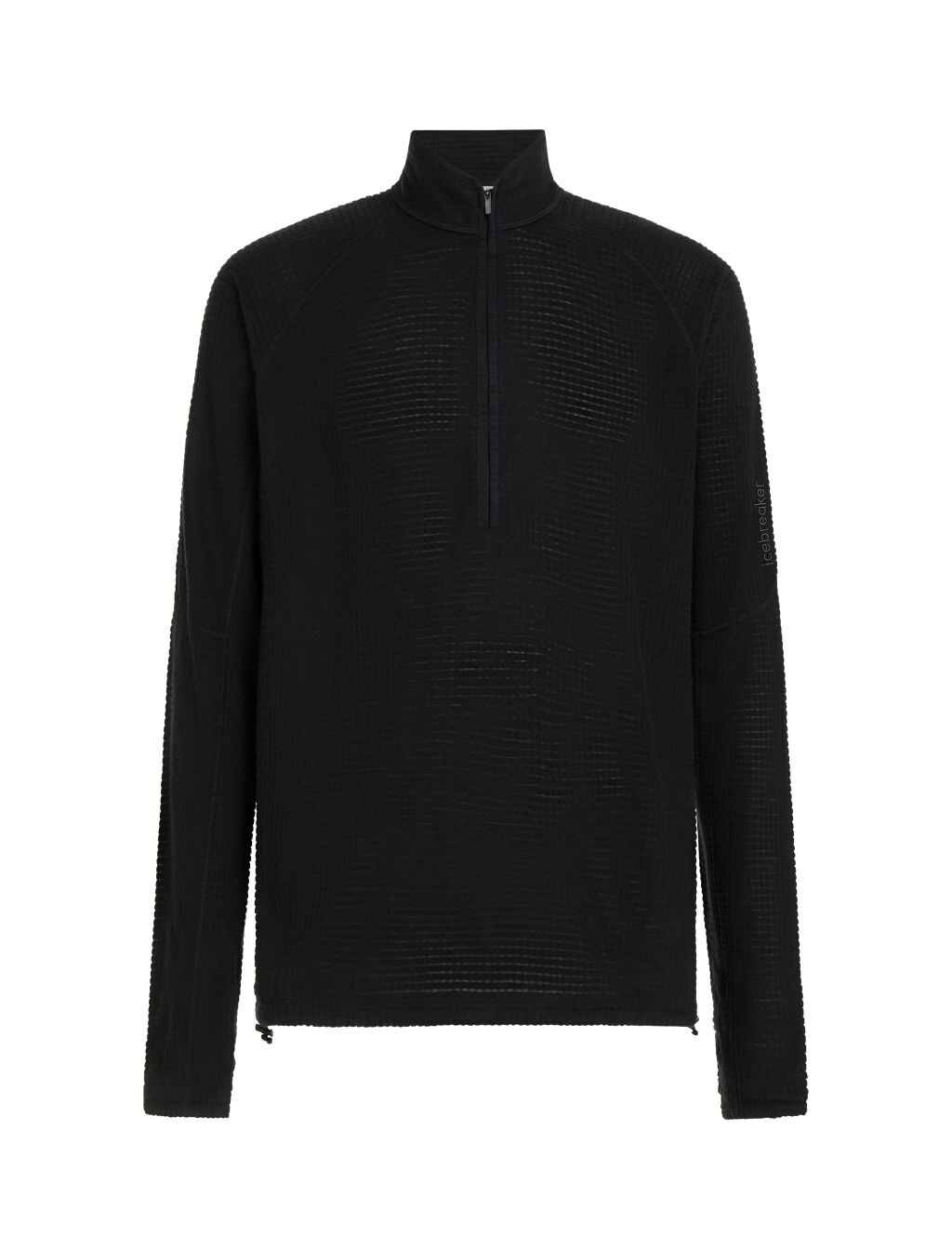 ICEBREAKER Mens Merino 400 RealFleece Grid LS Half Zip, Black (vzorek) velikost: M