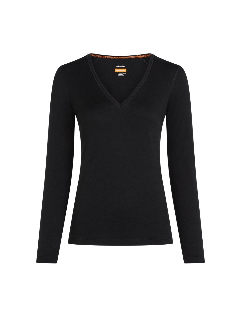 ICEBREAKER Wmns Merino 200 Oasis LS V Neck, Black (vzorek) velikost: S
