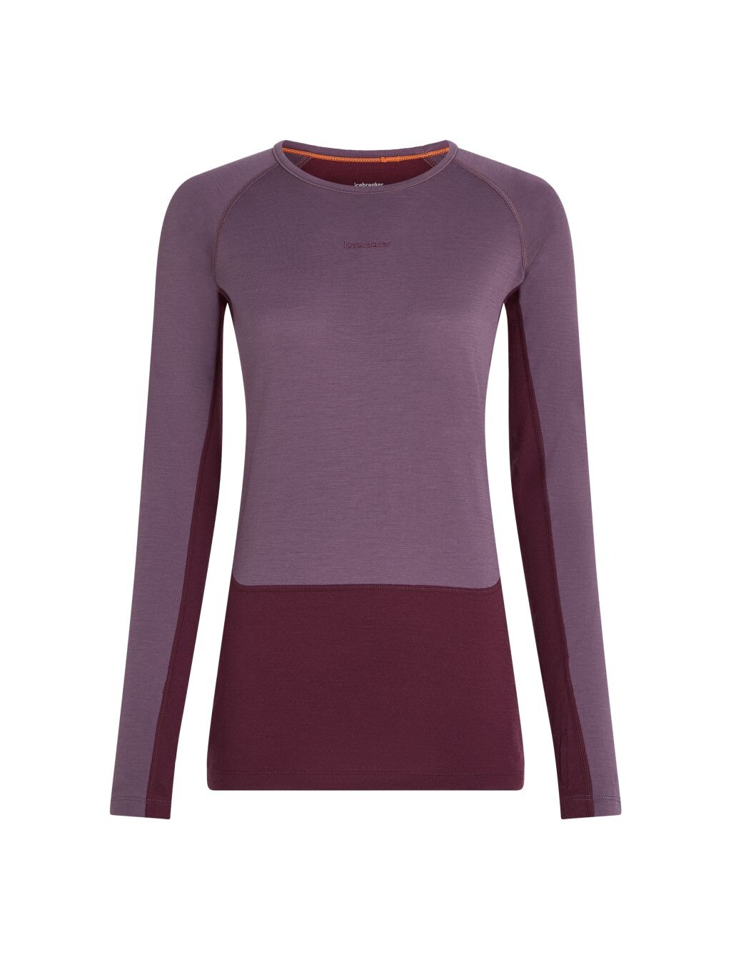ICEBREAKER Wmns Merino 200 ZoneKnit LS Crewe, Dark Berry/Grey Plum/Cb (vzorek) velikost: S