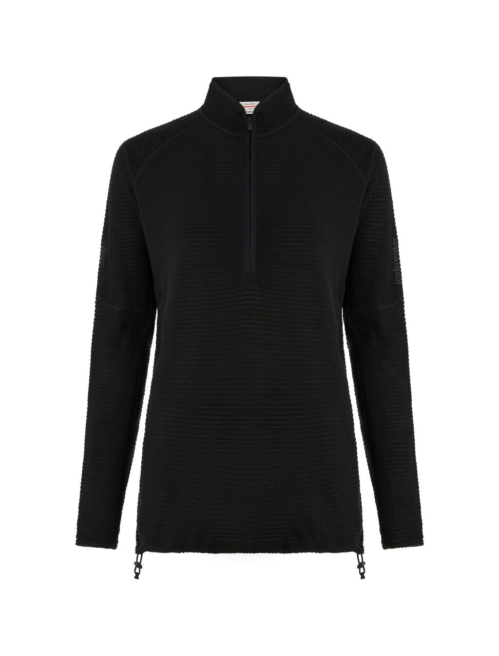 ICEBREAKER Wmns Merino 400 RealFleece Grid LS Half Zip, Black (vzorek) velikost: S