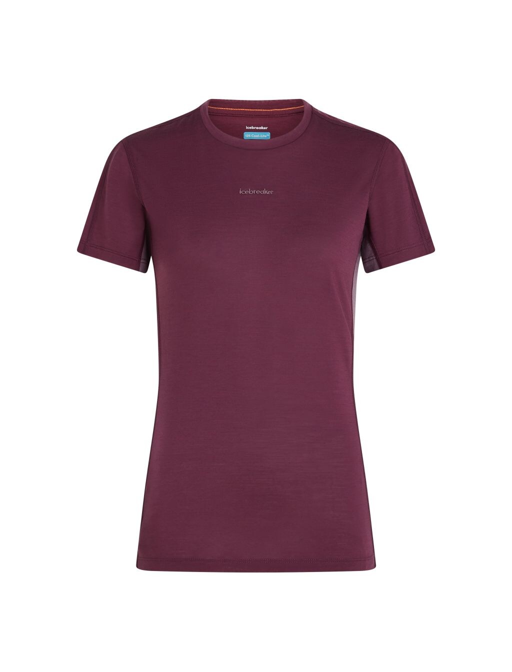 ICEBREAKER Wmns Merino 125 CL Sphe SS Tee Col Block, Dark Berry/Grey Plum/Cb (vzorek) velikost: S