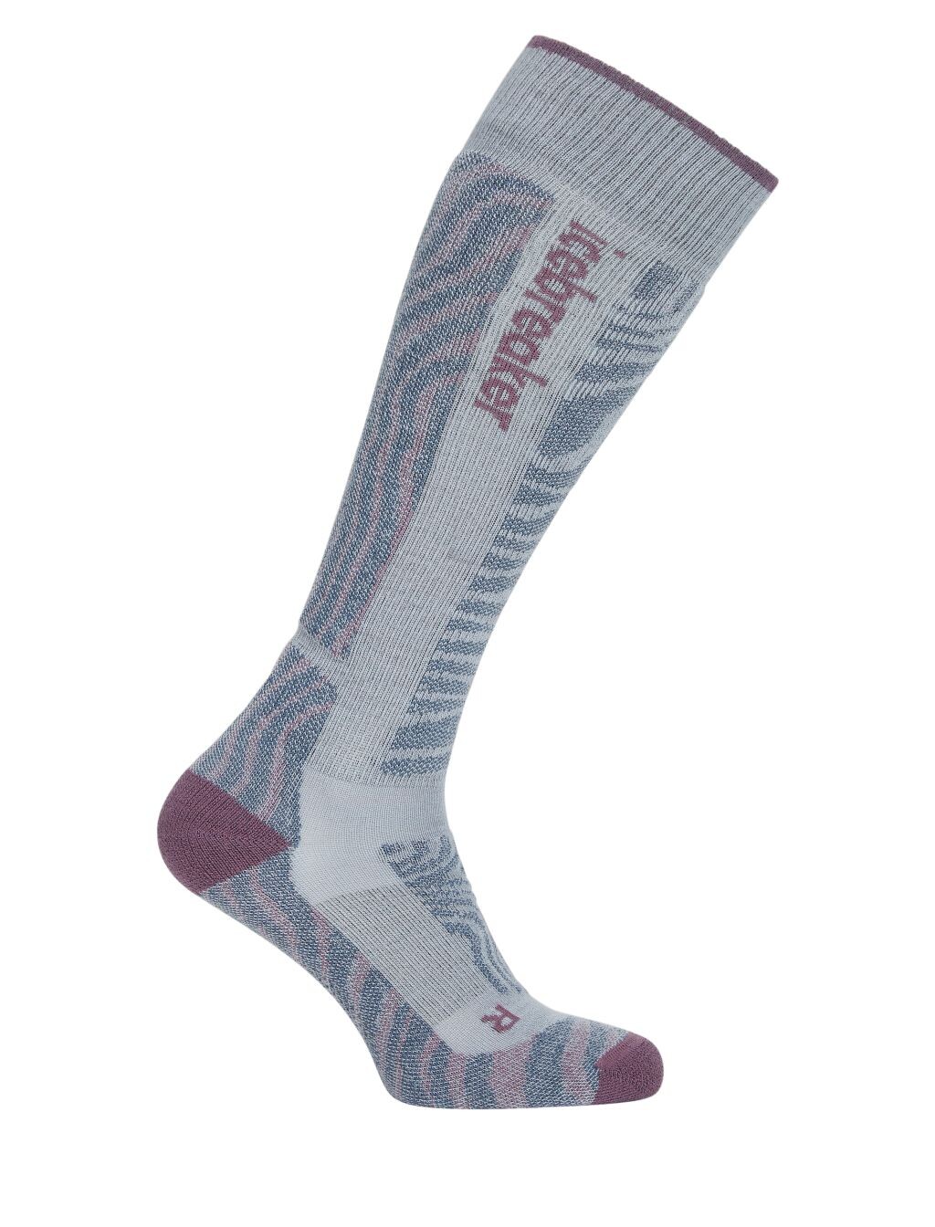 ICEBREAKER Wmns Merino Ski+ Medium OTC Mountain Contour, Zinc Blue/Grey Plum/Dawn (vzorek) velikost: M