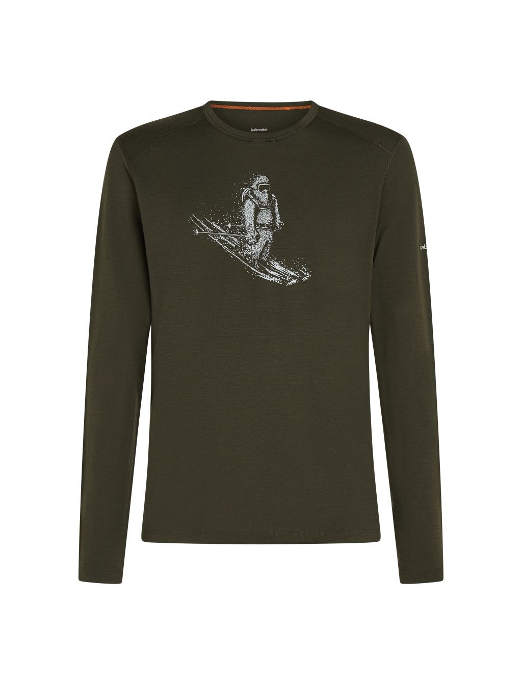 ICEBREAKER Mens Merino 200 Oasis LS Crewe SkiingYeti, Dark Loden (vzorek) velikost: M