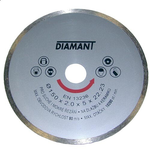Diamantový kotouč 180 mm, celoobvodový