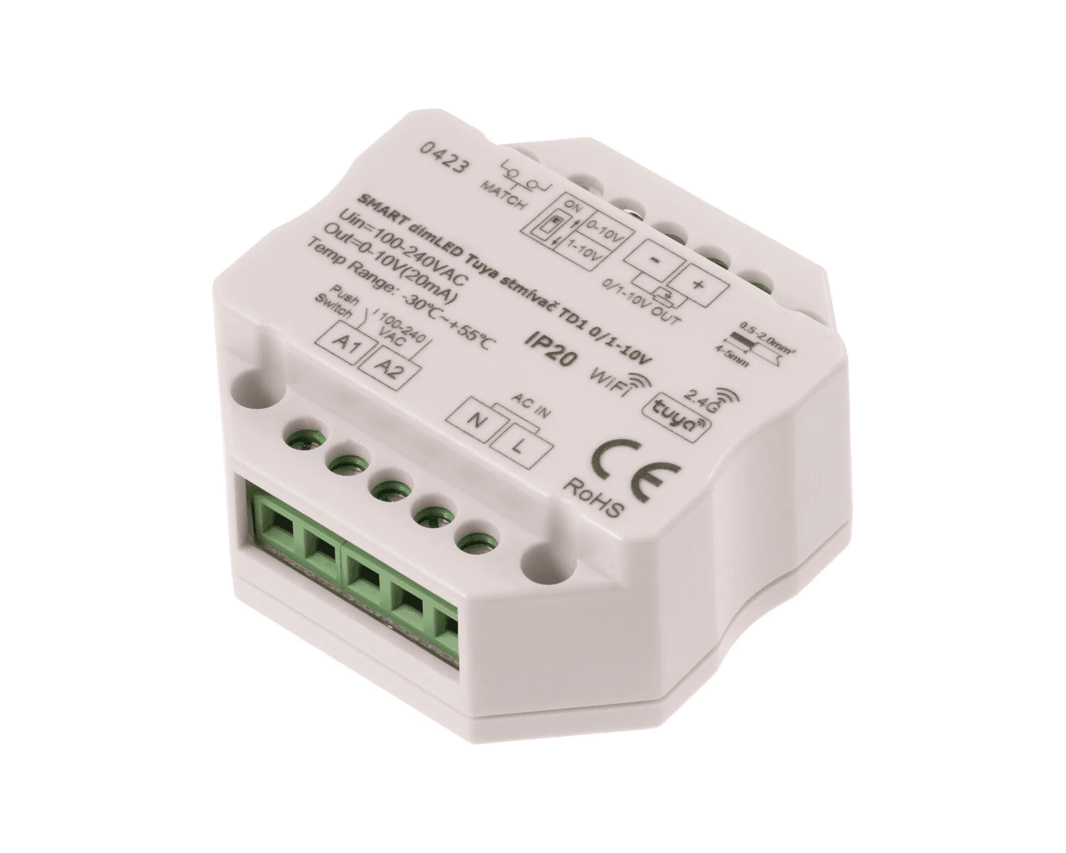T-LED DimLED SMART Stmívač TUYA pro LED svítidla 0/1-10V 065505