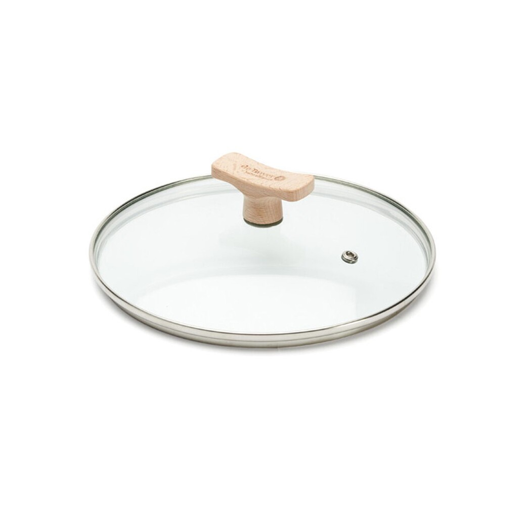 Poklice 20 cm, sklo, dřevěný úchyt, de Buyer