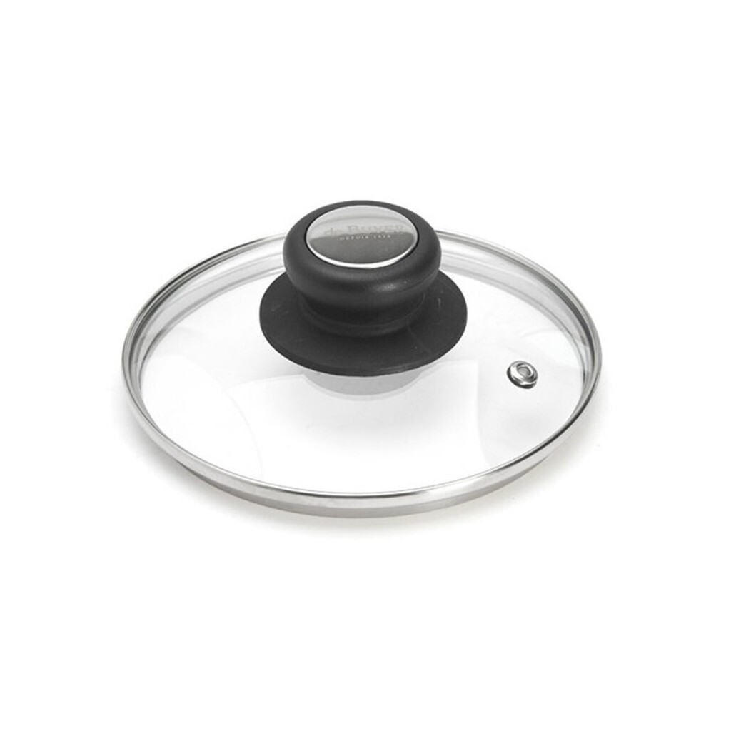 Poklice 14 cm, sklo, bakelitový úchyt, de Buyer