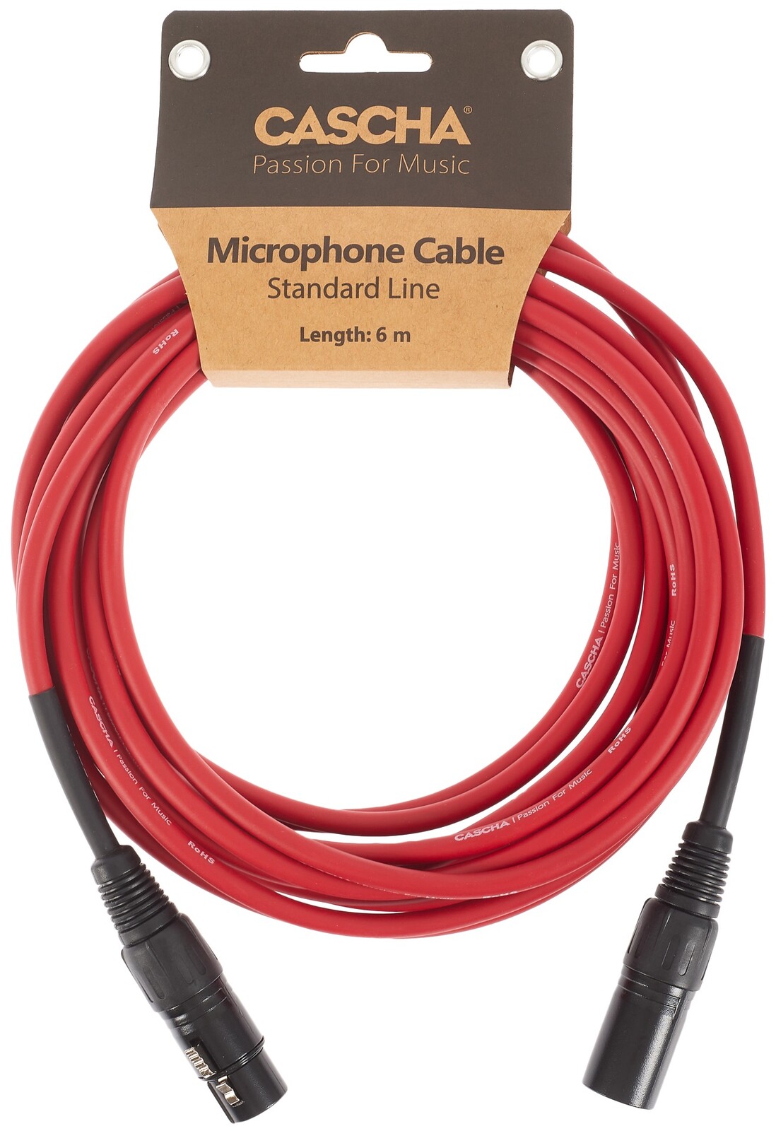 Cascha Standard Line Mic Cable Red 6m (rozbalené)