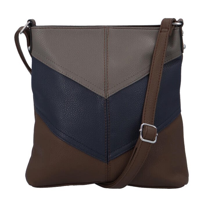 Trendy crossbody TriKolor, tmavě hnědá
