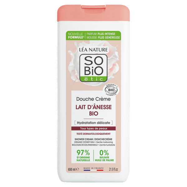 SO’BiO étic Krém sprchový jemně hydratační s oslím mlékem BIO 650 ml