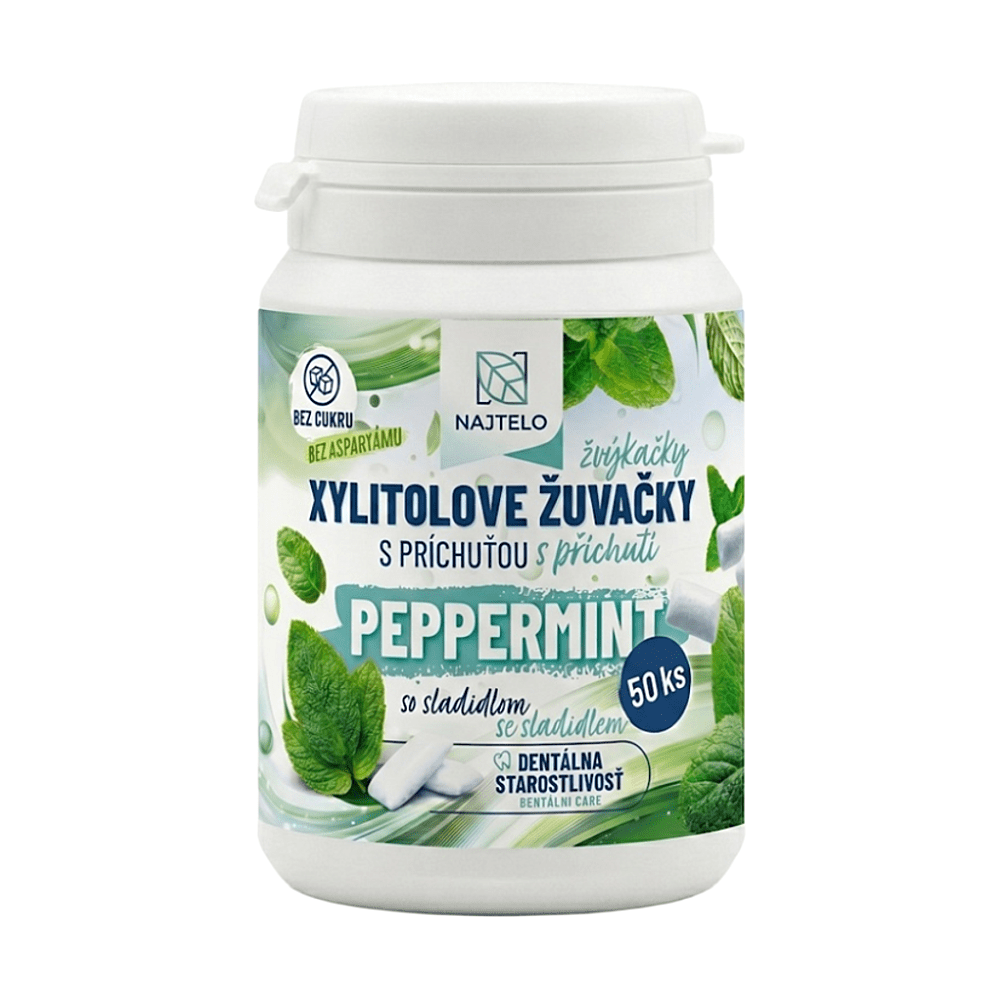 NAJTELO Žvýkačky s xylitolem bez aspartamu peppermint 75 g