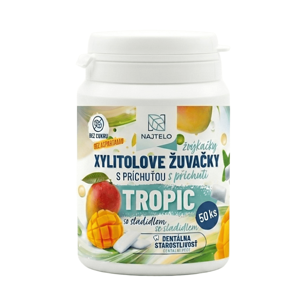 NAJTELO Žvýkačky s xylitolem bez aspartamu tropic 75 g