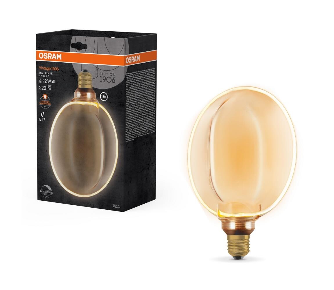 LED Stmívatelná žrovka VINTAGE E27/4W/230V 1800K zlatá - Osram 4058075846043