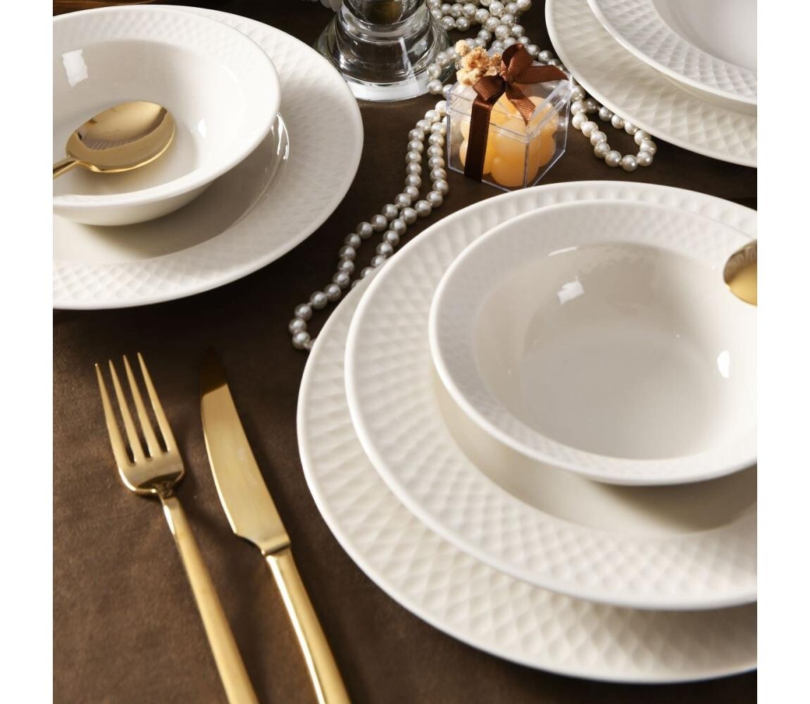 Jídelní sada 18 ks bílá/porcelán 973BRS3170