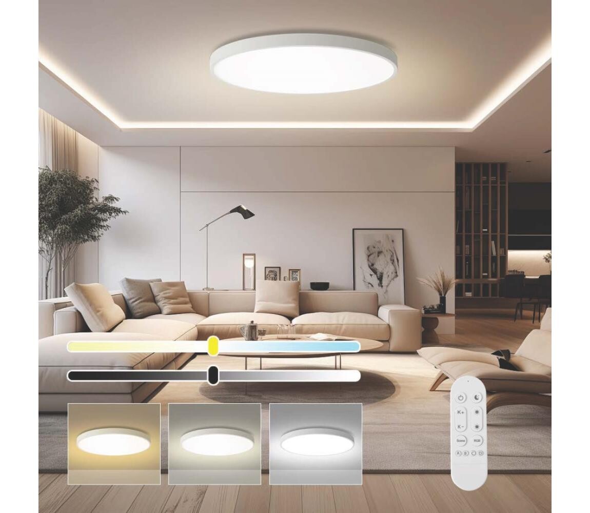 NEO 07316L-LED Stm strop sv SEMPLICI 128W/230V pr.100cm Wi-Fi Tuya bílá+DO 07316L