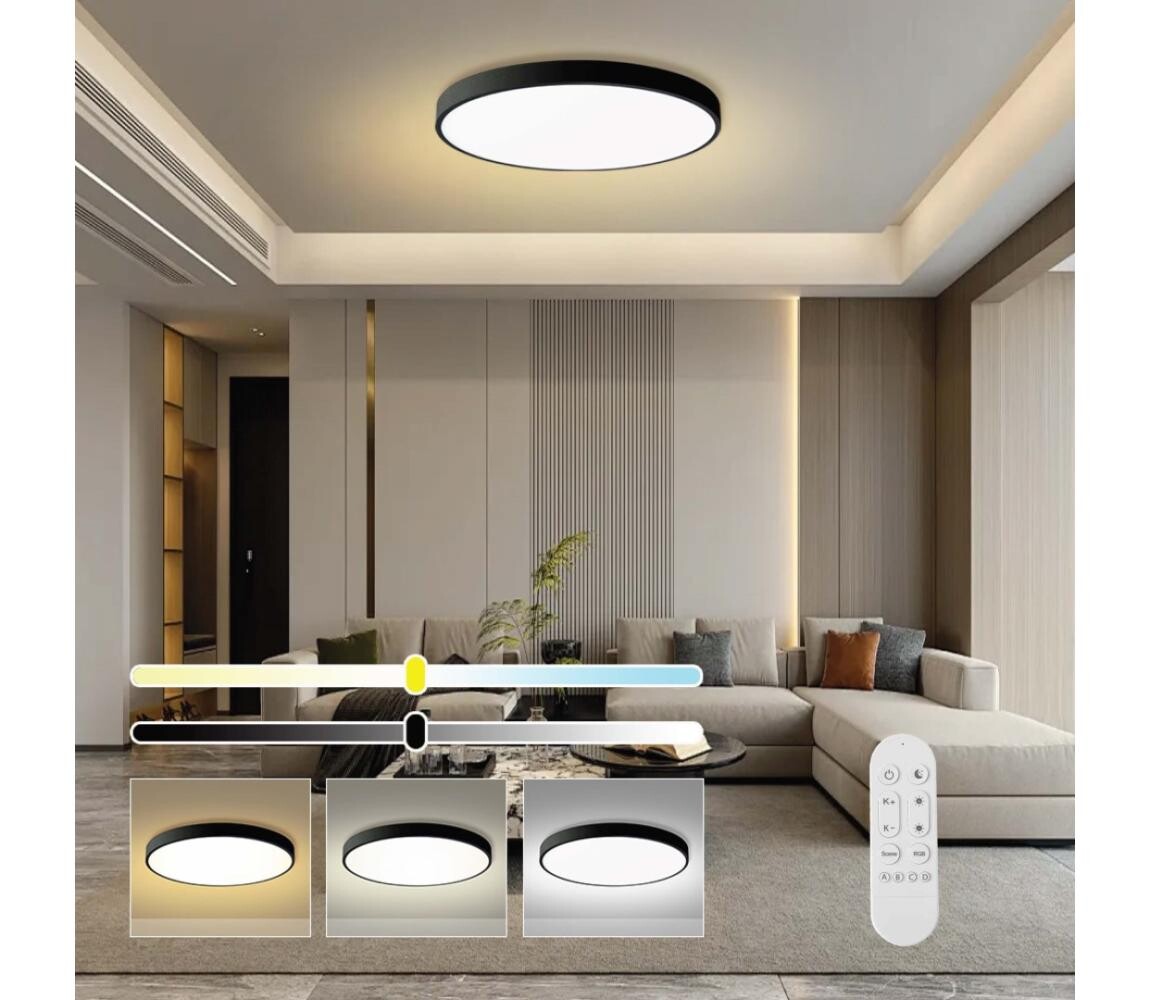 NEO 07314L-LED Stm strop sv SEMPLICI 128W/230V pr.100cm Wi-FiTuya černá+DO 07314L
