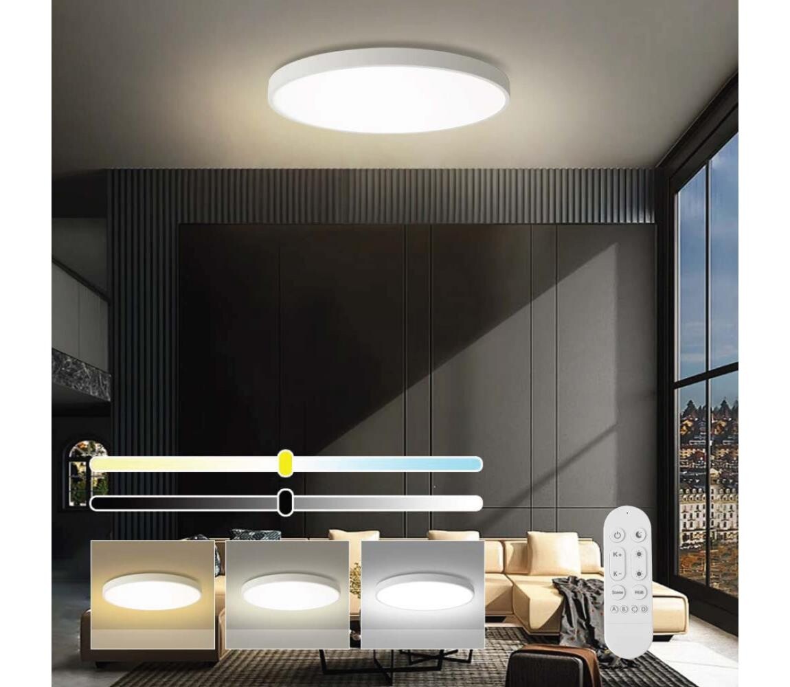 NEO 07315L-LED Stm strop sv SEMPLICI 96W/230V pr. 80 cm Wi-Fi Tuya bílá+DO 07315L