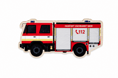 Dřevěná magnetka hasičské auto Tatra