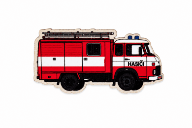 Dřevěná magnetka hasičské auto Avia