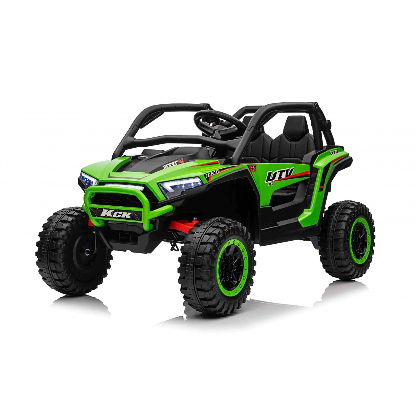 Mamido Elektrické autíčko Buggy UTV KCK 4x4 zelené 24V | 800W | 50 kg | EVA | LED | 2,4Ghz | ECO kůže