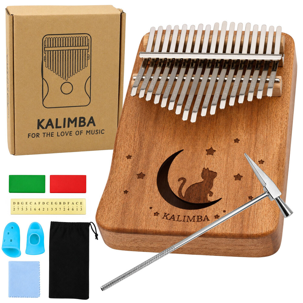 mamido Dřevěná kalimba s příslušenstvím a pouzdrem