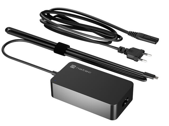 Nabíječka Natec GRAYLING GAN USB-C 65W pro notebooky, tablety, smartphony NZU-2361
