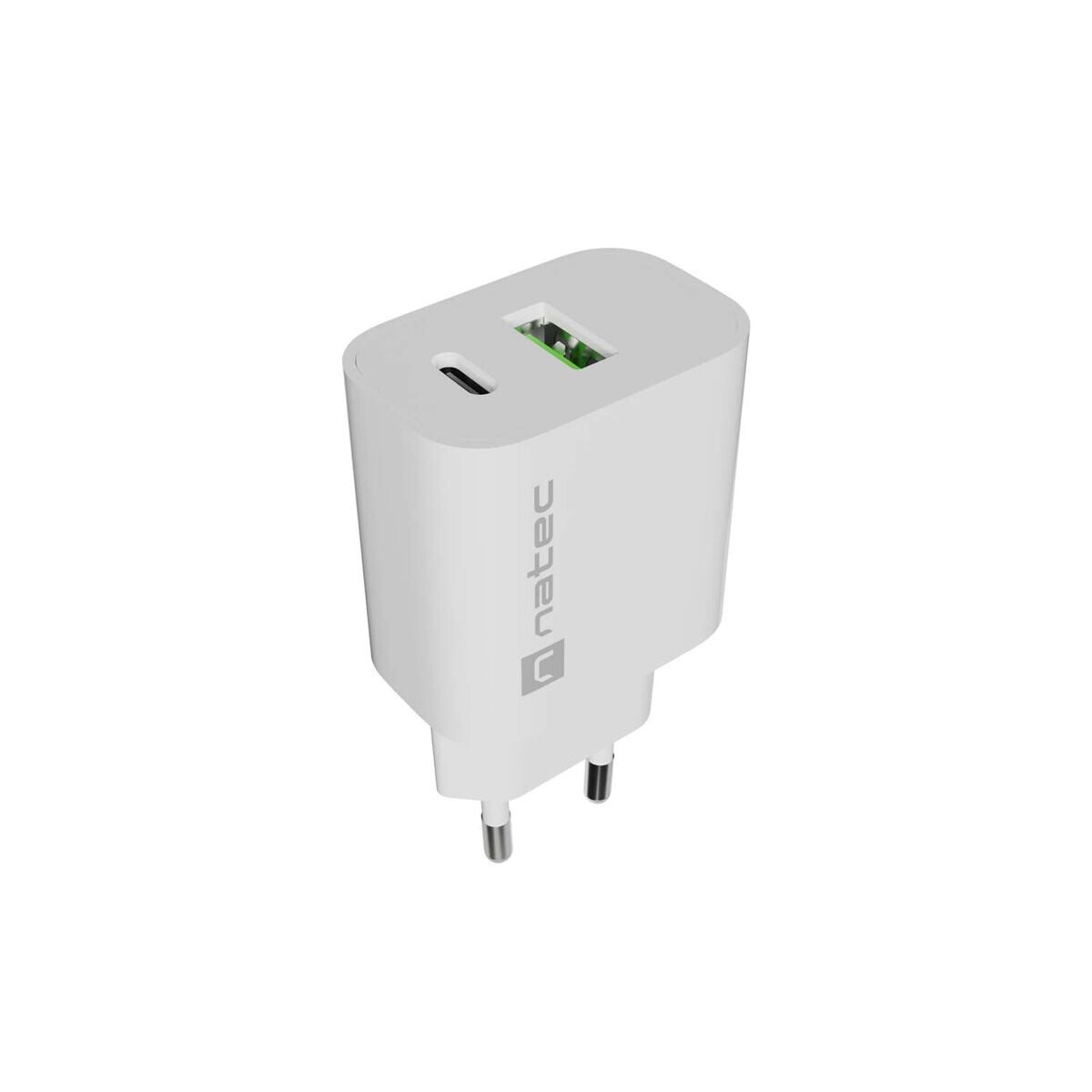 Univerzální nabíječka Natec RIBERA 20 W 1X USB-A + 1X USB-C, bílá NUC-2396