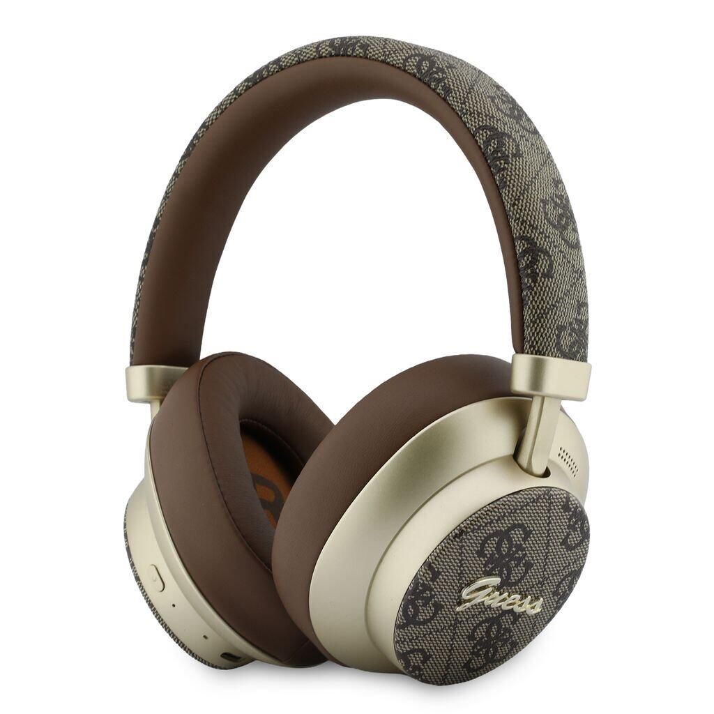 Guess PU 4G Gold Script Metal Logo ENC Bezdrátová Sluchátka Brown GUBHP83P4CSCMW