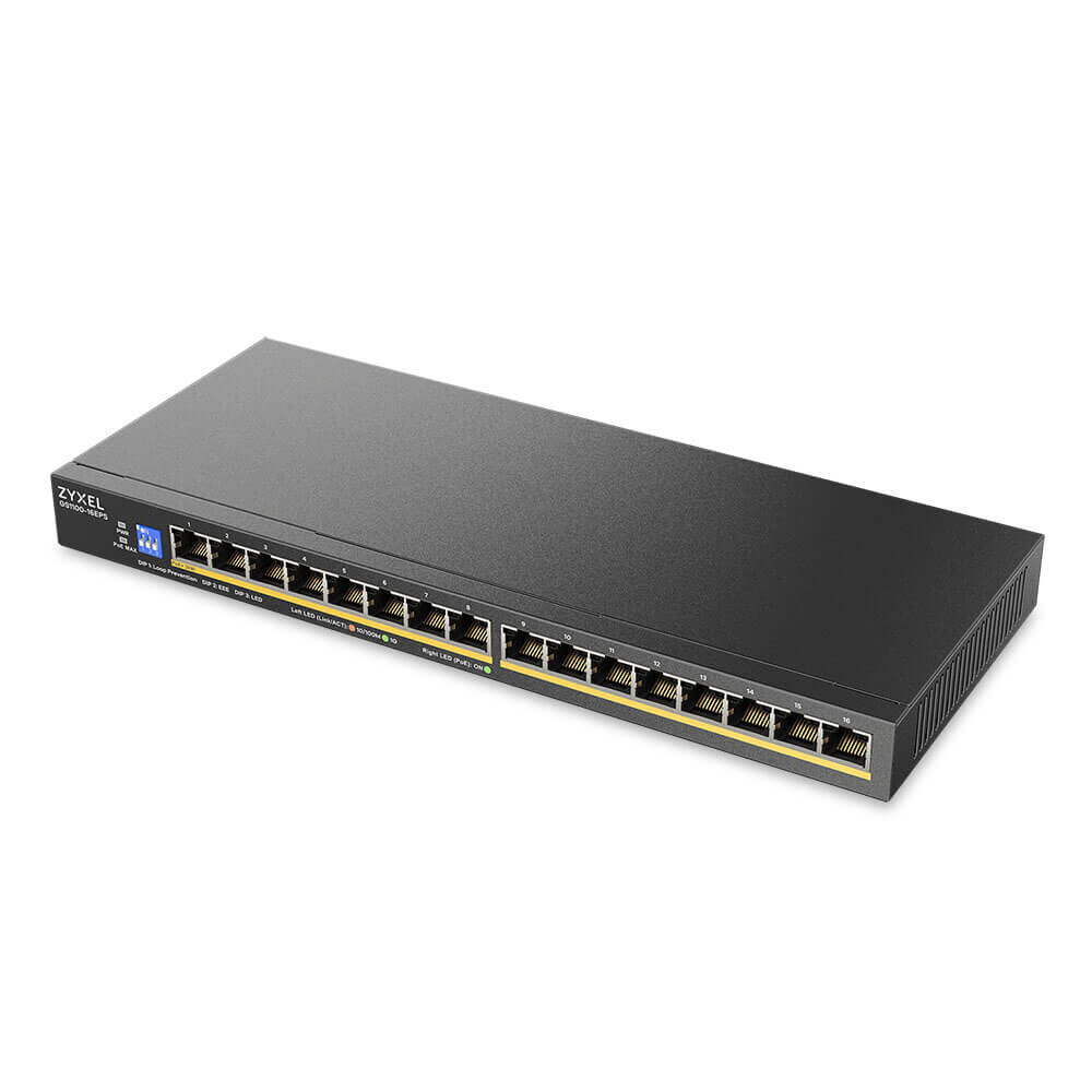 ZYXEL 16xGb unmanaged switch GS1100-16EPS PoE+ GS1100-16EPS-EU0101F