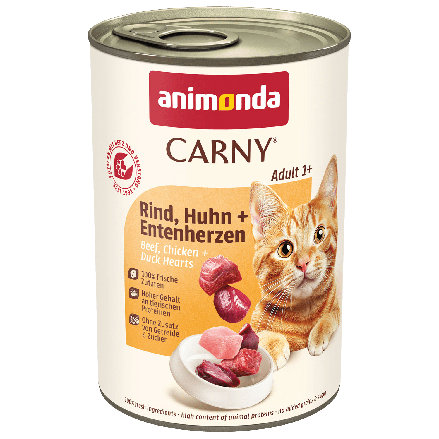 ANIMONDA Konzerva Carny Adult hovězí, kuře a kachní srdce 400 g