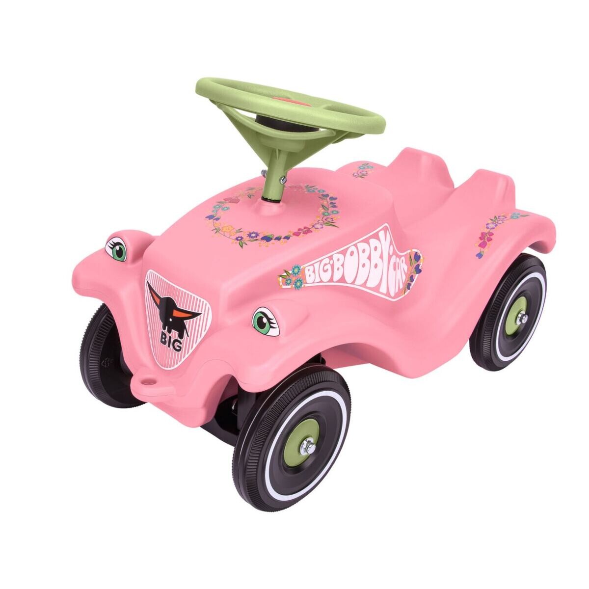 BIG Auto odstrkovadlo Bobby Car Classic růžové s kytičkami