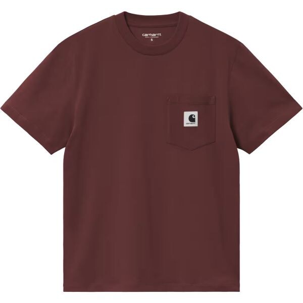 Triko Carhartt Wip Pocket S/S Wms - Vínová - L