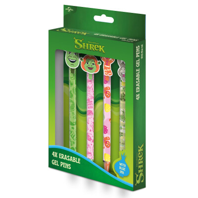Shrek set gumovacích gelových per, 4 ks